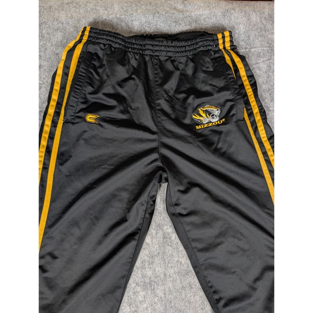 Mizzou Tigers Colosseum Athletics Black‎ Gold Stripe Track Pants Mens XL - Picture 6 of 11